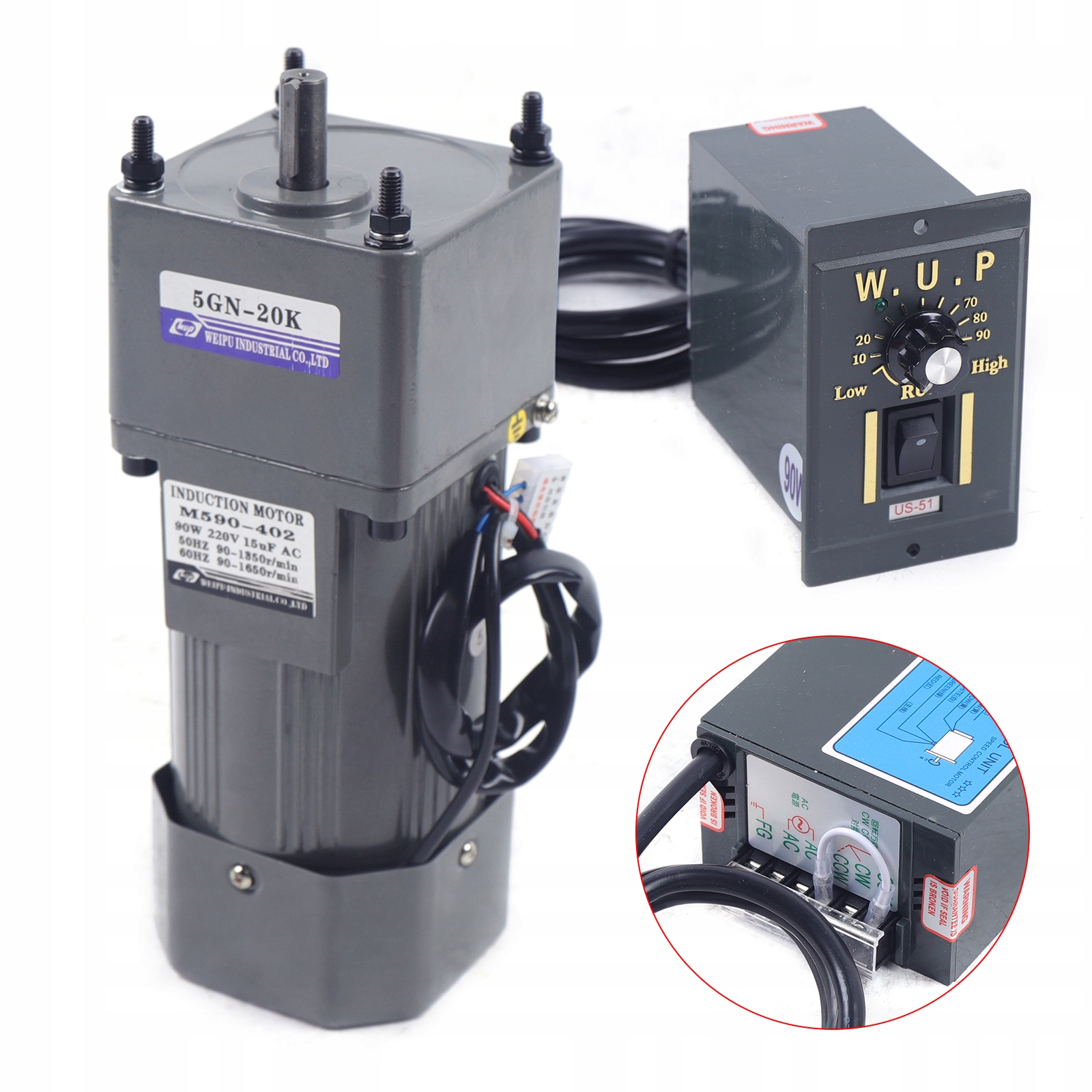 Motor s prevodovkou 90 W 67 ot./min